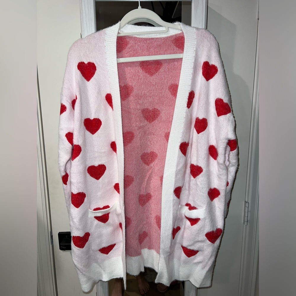 Amazon Heart Cardigan Sweater with pockets